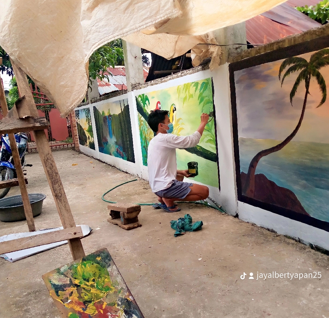 Residential feature wall mural Cebu - realistic nature themed design Philippines