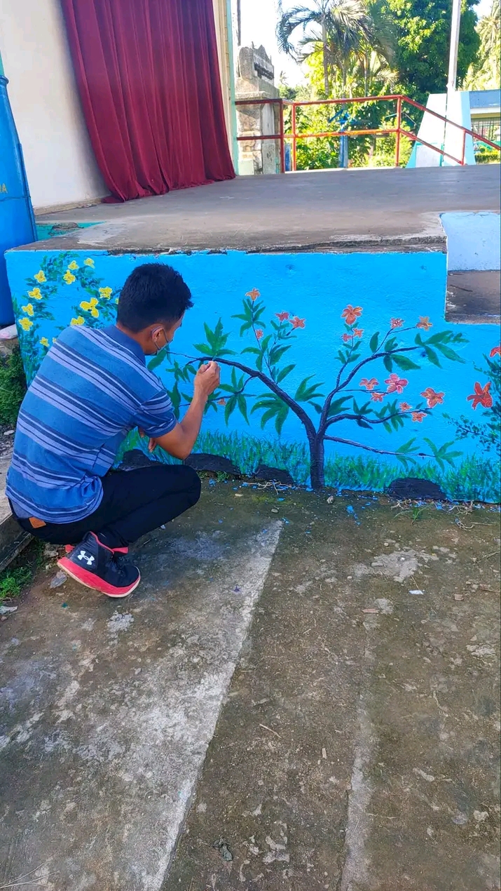 Restaurant interior mural art Philippines - custom wall painting by professional artist