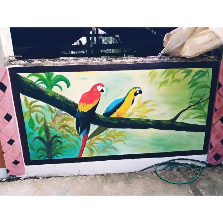 Bedroom interior wall art mural - calming nature inspired design home decoration